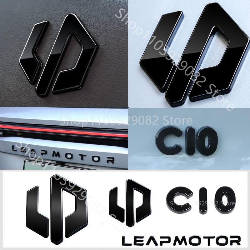 For Leapmotor C10 Steering Wheel Car Blackening Modification Logo Letters Front Rear Automotive Badges Modification Sticker