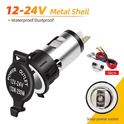 Toma de corriente universal para coche, barco, tractor, 12 V/24 V, 120 W, enchufe de alta corriente resistente al agua