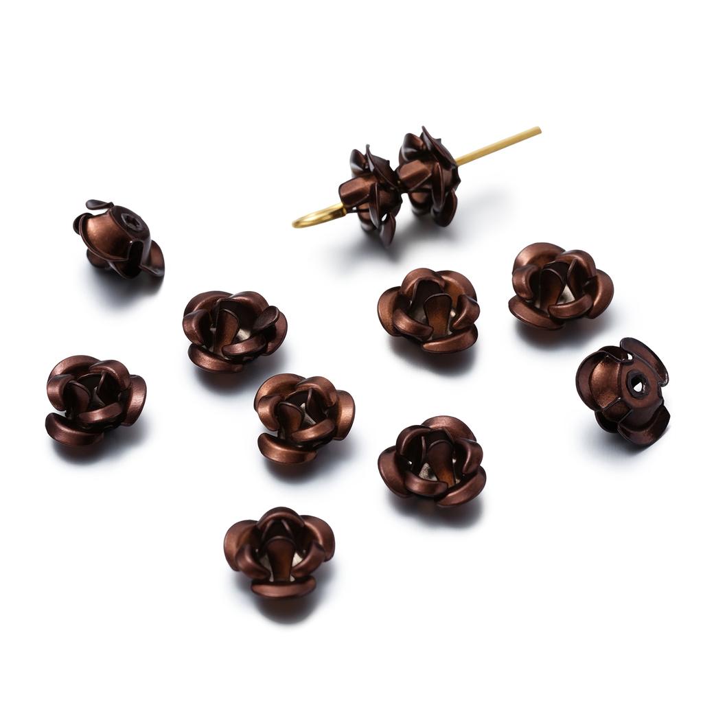 30/50pcs 7/9/11 mm Aluminum Flower Spacer Beads Colorful Loose Bead for Bracelet Earrings Jewelry Making Accessories