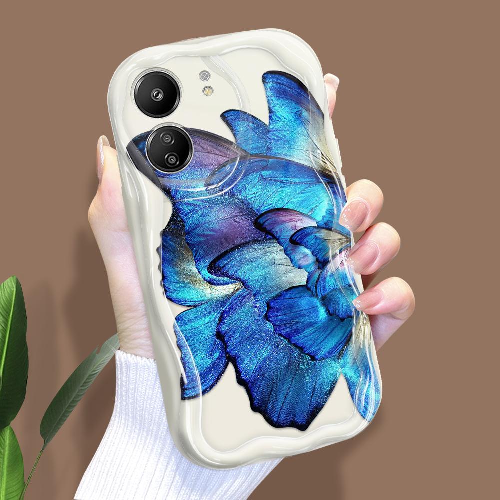 

Милый мультяшный узор, кремовая текстура, мягкий силиконовый чехол с волнистыми краями, чехол для телефона Xiaomi Redmi Xiaomi Poco C75 5G белый