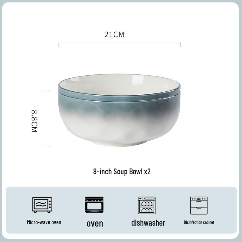 Verdicktes Anti-Verbrühungs-Keramik-Geschirrset mit Schüsseln und Tellern