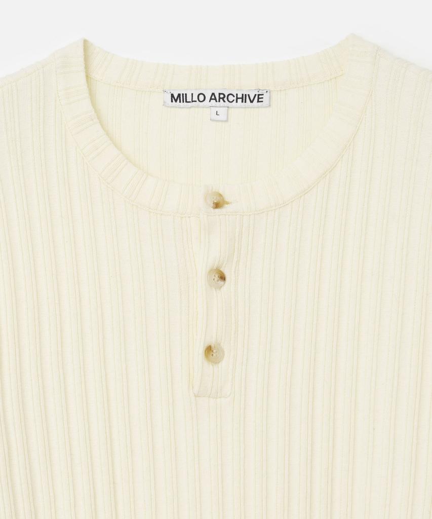 MILLO ARCHIVE Draft Henley Neck Knit [Ivory]