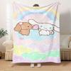 1pc Cute, Rainbow, Cinnamon rollDigital Print Flannel Throw Blanket, Super Soft Plush Fleece Bedspread, Multipurpose All-Season Hypoallergen