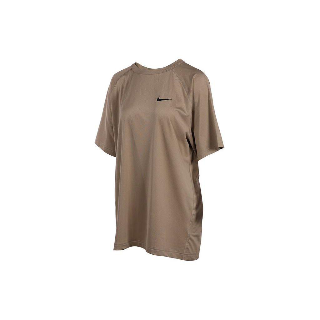 Nike Solid Color Casual Sports Loose Knit Crew Neck Short Sleeve Raglan T-Shirt Men Tops Brown DV9816-247