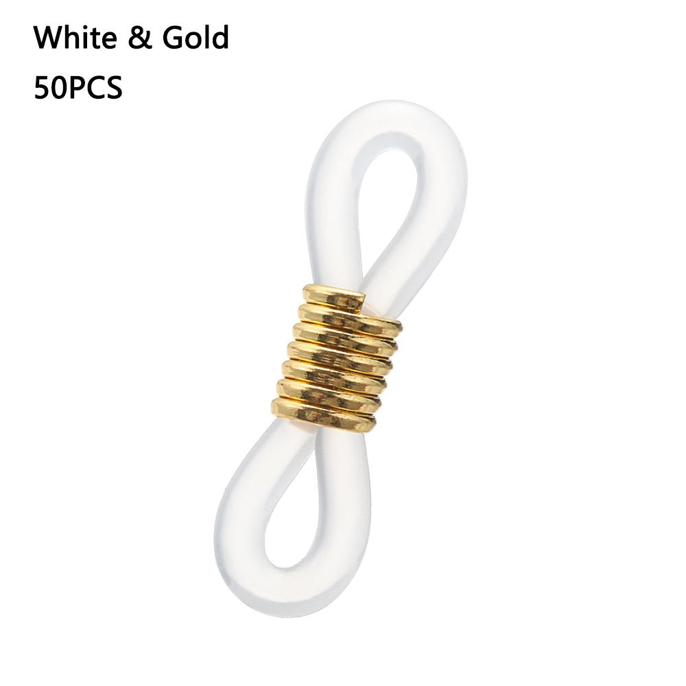 50 PCs Adjustable Anti-Slip Eyeglass Chain Ends Retainer Rubber Glasses Ring Strap Spectacle End Connectors Eyewear Accessories