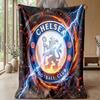 Couverture sur le thème du Chelsea FC Couverture douce en flanelle Couverture jetée en peluche Couverture douillette pour canapé et lit pour la décoration de la maison