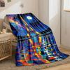 Colorful Eiffel Tower with vibrant sky and water reflection pattern. for all seasons blanket lunch break throw gift