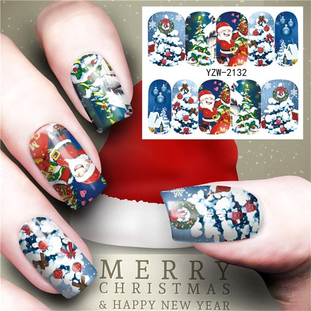 Hot Decals Beauty Christmas Nail Art Stickers Decoration Stickers Water Transfer YZW2132