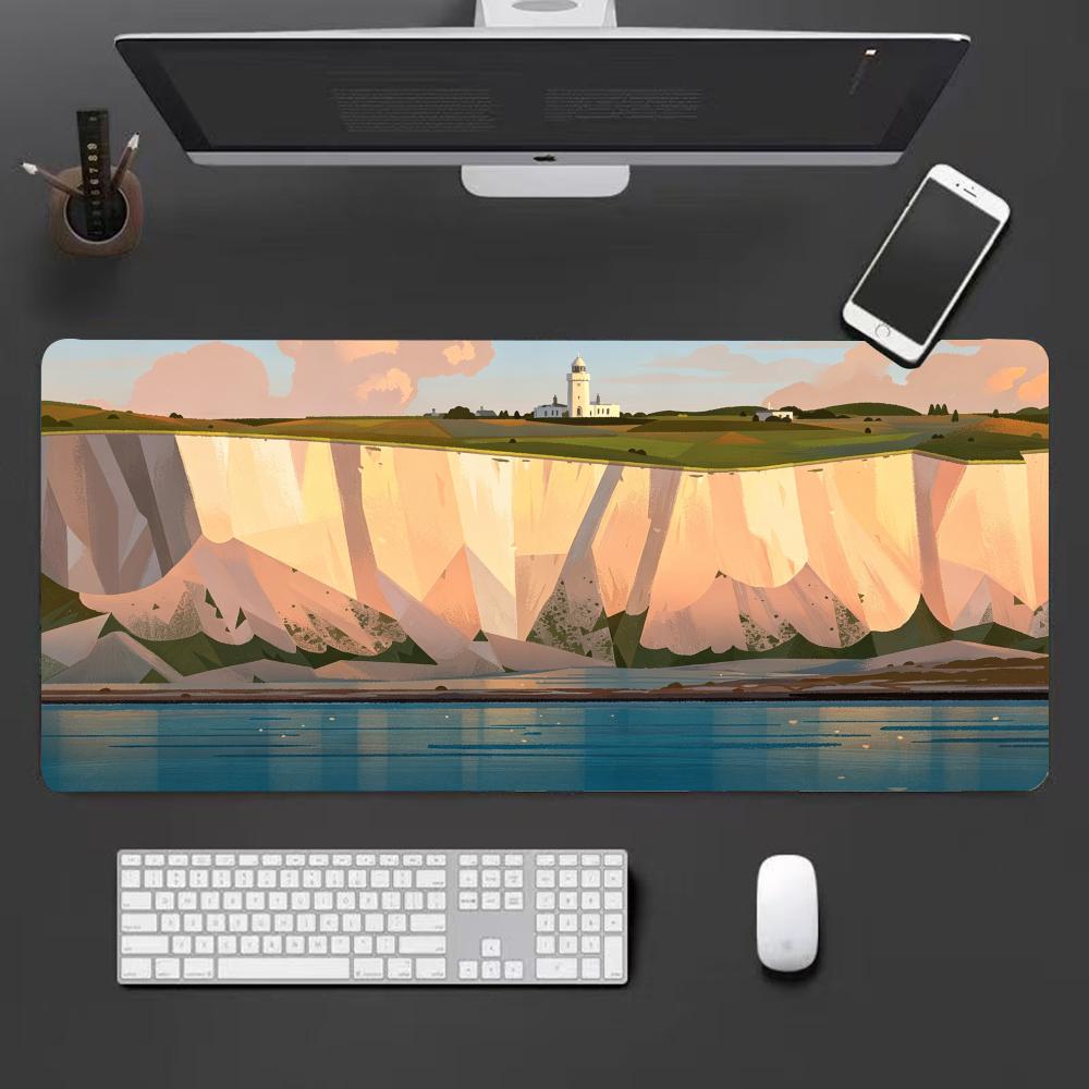 Cliff Landscape Mouse Pad Large Keyboard Mouse Desk Pad Nonslip Rubber Gaming Mouse Pad Laptop Mouse Carpet HYBXXC