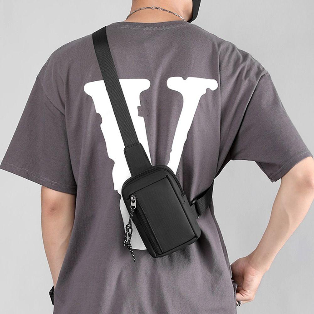 Side Sling Men Chest Bag Solid Color Man Phone Bag Casual Male Shoulder Bag  Travel