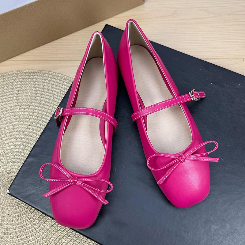 Fashion Flat Shoes for Women 2025 Spring and Autumn French Mary Jane New Flat Black Plus Size Women's Shoes 42 43 44 Loafers Ladies