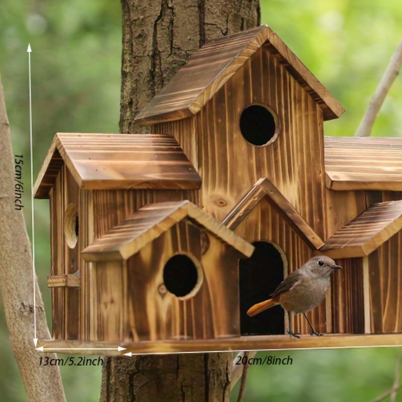 Mangeoire à Oiseaux Suspendue En Bois - Pour Jardin Et Balcon - Imprégnée, Avec Panneau Acrylique Et Perchoirs