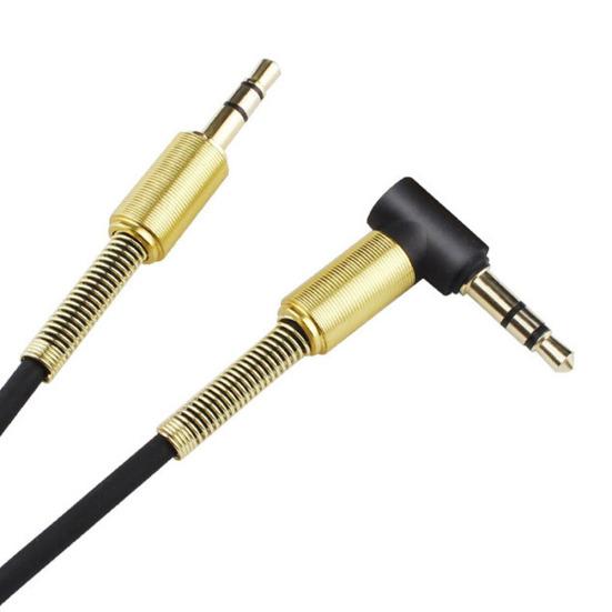 3.5mm Male AUX Straight Spring Cable Audio Adapter Cord for Car Speaker Phone