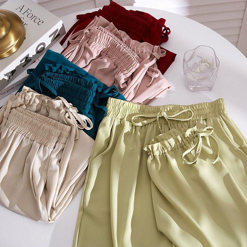 Ice Silk Summer Harem Pants: Thin, Loose-Fit, Cuffed, Anti-Mosquito Lantern Style
