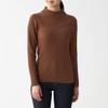 MUJI Thick Ribbed High Neck Washable Sweater That Reduces Neck Irritation XS Brick 44180334 Women's