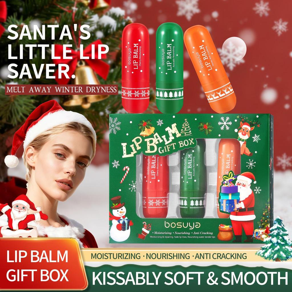 Außenhandels-Englisch Fruchtgeschmack Lippenbalsam Geschenkset - Feuchtigkeitsspendende und pflegende Lippenpflege