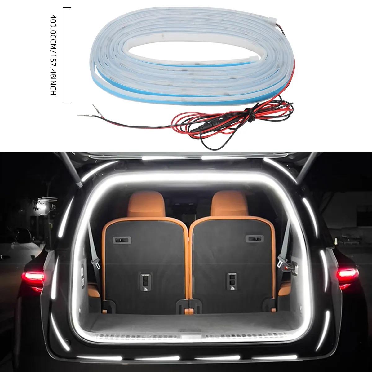 4M Car LED Trunk Light Luggage light start scan Decorative lights flowing Auto Induction Dynamic  Tail box light Car Universal 4m белый