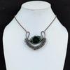 Gorgeous Green Jade Gemstone Handmade Copper Wire Wrap Jewelry Pretty Necklace For Women