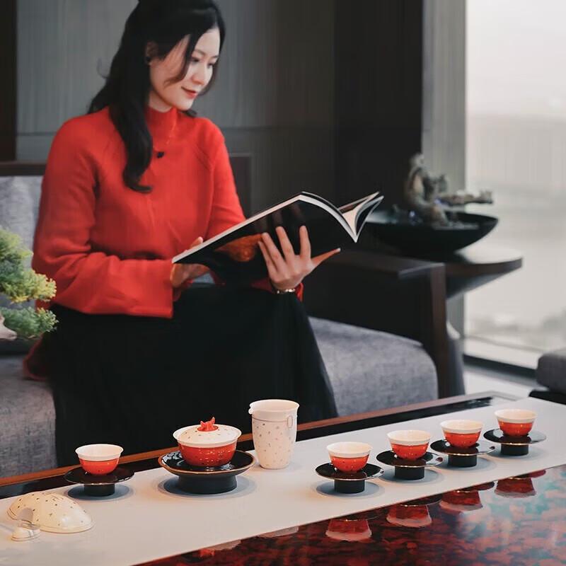 Wanqiantang Edenus Sancai Gaiwan Ceramic Tea Set