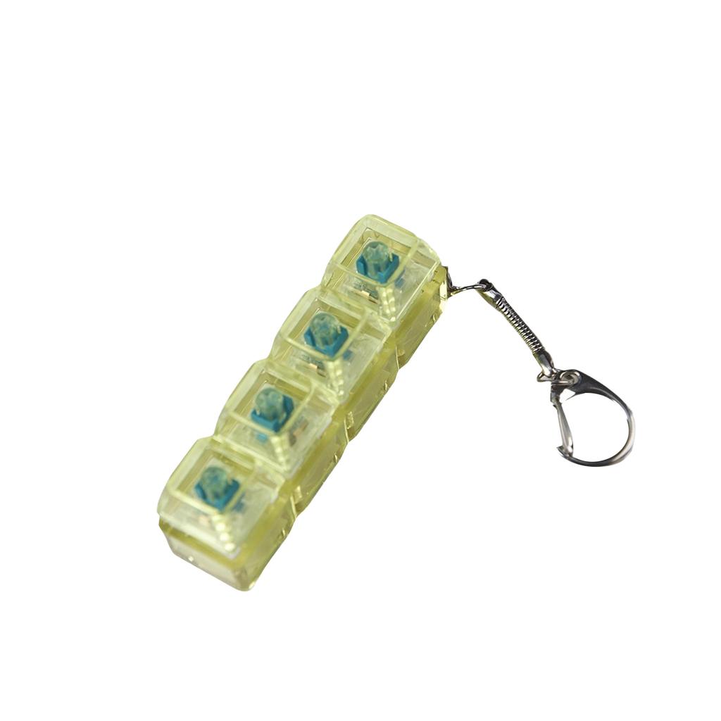 Mechanical Keyboard Luminous Transparent Shaft Decompression Toy, Crystal Keycap High Decompression Toy School Bag Pendant