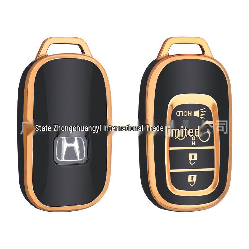 

Gold Edge TPU Key Cover for 2022 Honda Civic Eleventh Gen Matte Gray [Single Shell]