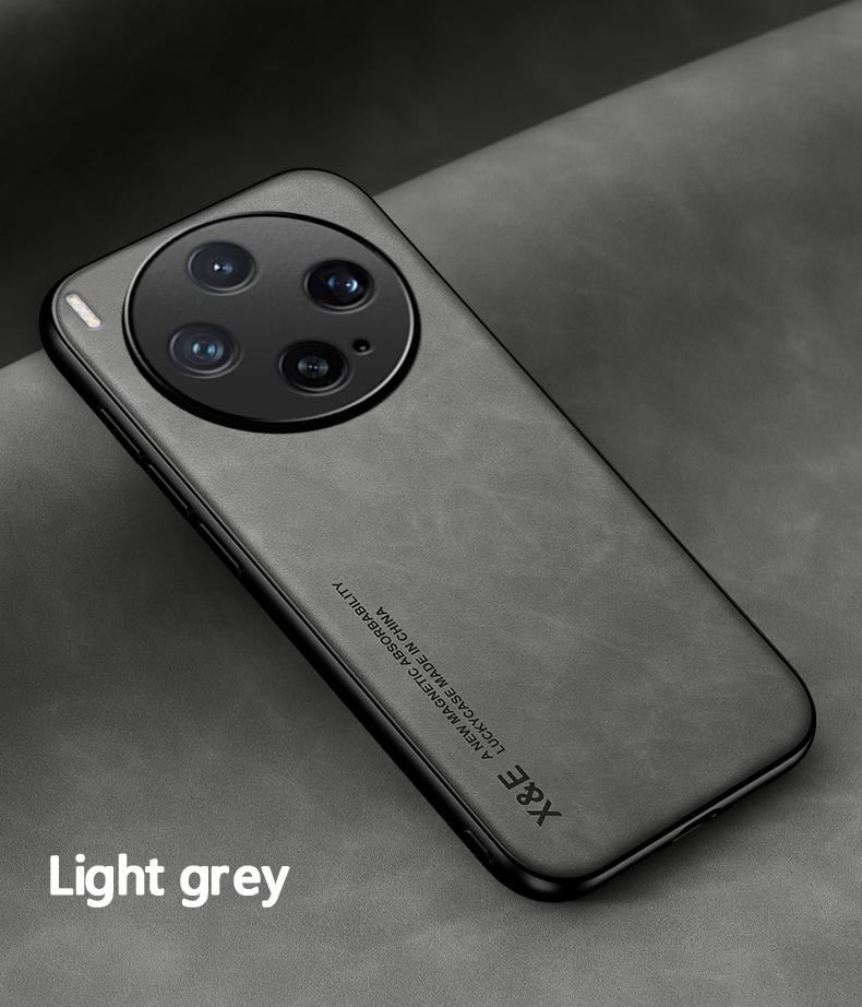 For VIVO X300 Ultra X300S PU Leather Car Magnetic Holder Silicone Back Cover For VIVO X300 S Built-in iron Protection Phone Case