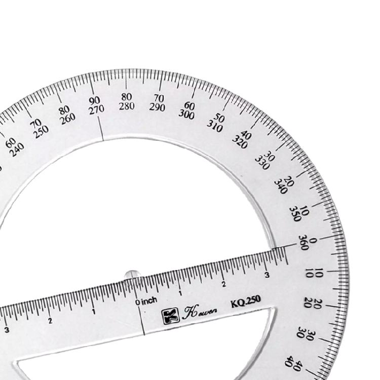 25cm Round Protractor Ruler Plastic Math Measuring Tool Full Center Angle Protractor Math Protractor