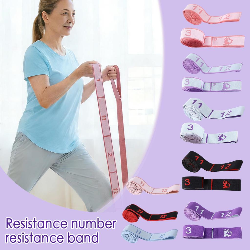 Stretch with Numbered Loops for Yoga Pilates Physical and Strength Training Exercise