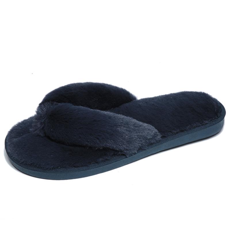 Women's 2022 Autumn/Winter Toe-Clip Fluffy Slippers: Korean Style Indoor/Outdoor Flip-Flops, Plus Size Available.