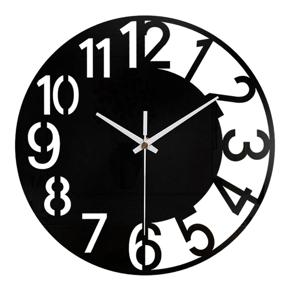 Acrylic Wall Clock Large Wall Clock Modern Style Silent Festival Gift Round Wall Clock for Kitchen Hotel Bathroom Decoration