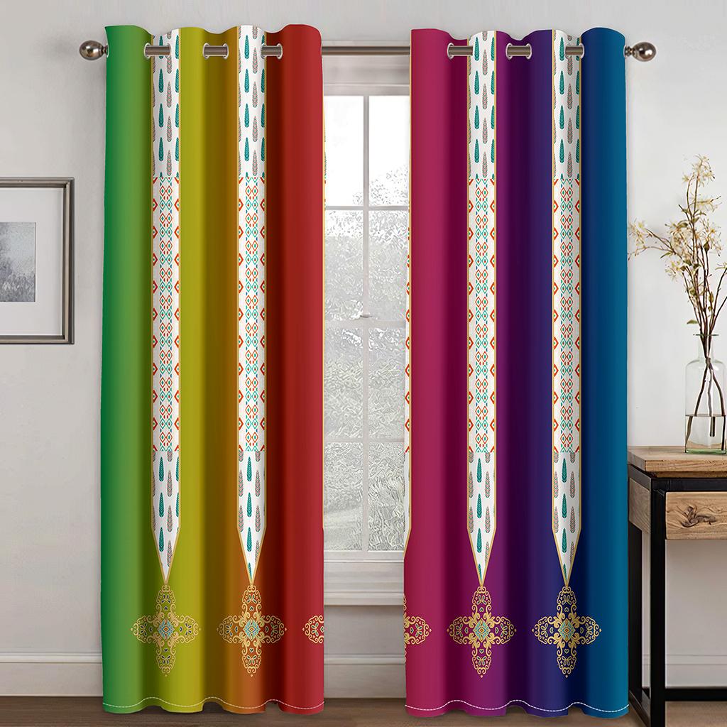 Modern Baroque Boho Saba Erhiopia Free Shipping Window Curtain For Living Room Kids Bedroom Bathroom Kicthen Door Home Decor2Pcs