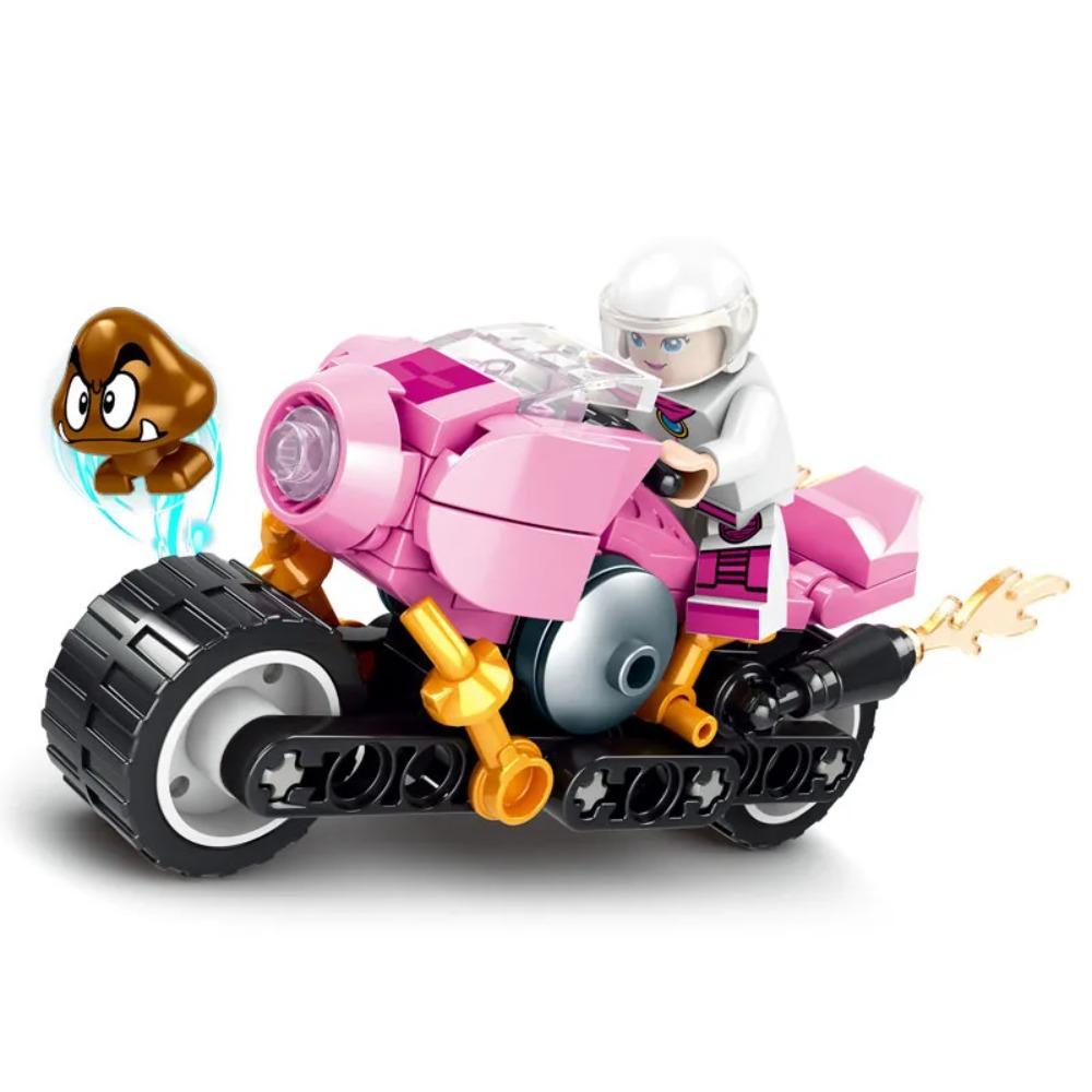 Super Mario Bros Building Block Karting Luigi Bowser Princess Peach Yoshi Toad Figure Toys Pull Back Car Game Doll Kids Gifts