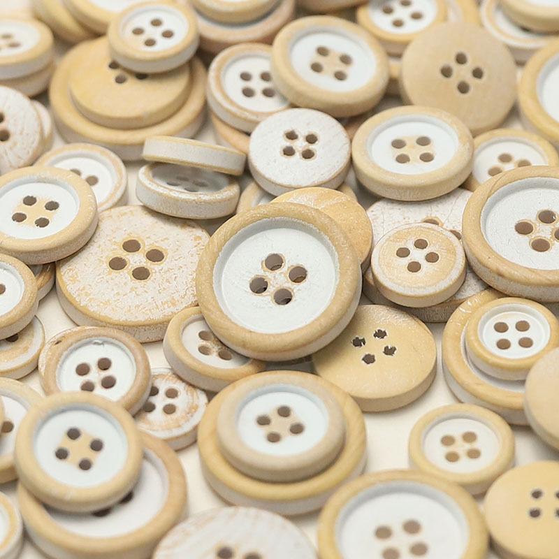 5Pcs Four-Eye Wooden Button Versatile Shirt Knitted Cardigan Jacket Sweater Clothing Button Versatile Clothing