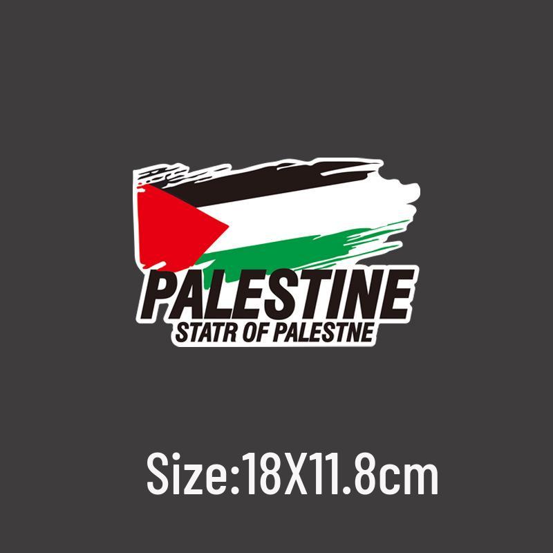 Palestine Flag Anti-War Support Decal: Creative Solidarity Slogan for Car or EV Windows