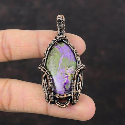 Purpurite Pendant Copper Wire Wrapped Pendant Stylish Pendant Beautiful Wire Wrap Jewelry Handmade Gemstone Pendant Copper Jewelry For Gift