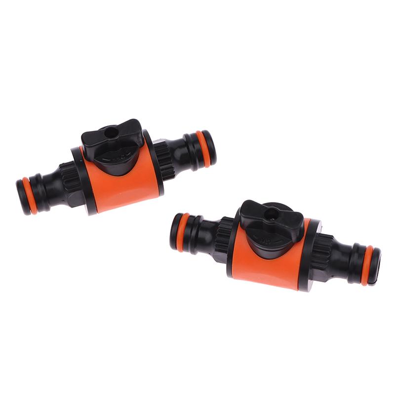 1Pc 16Mm Equal Garden Hose Shut Off Valve Fitting Plastic Tubing Tap Adapter Quick Joint For Watering Irrigation Car Wash