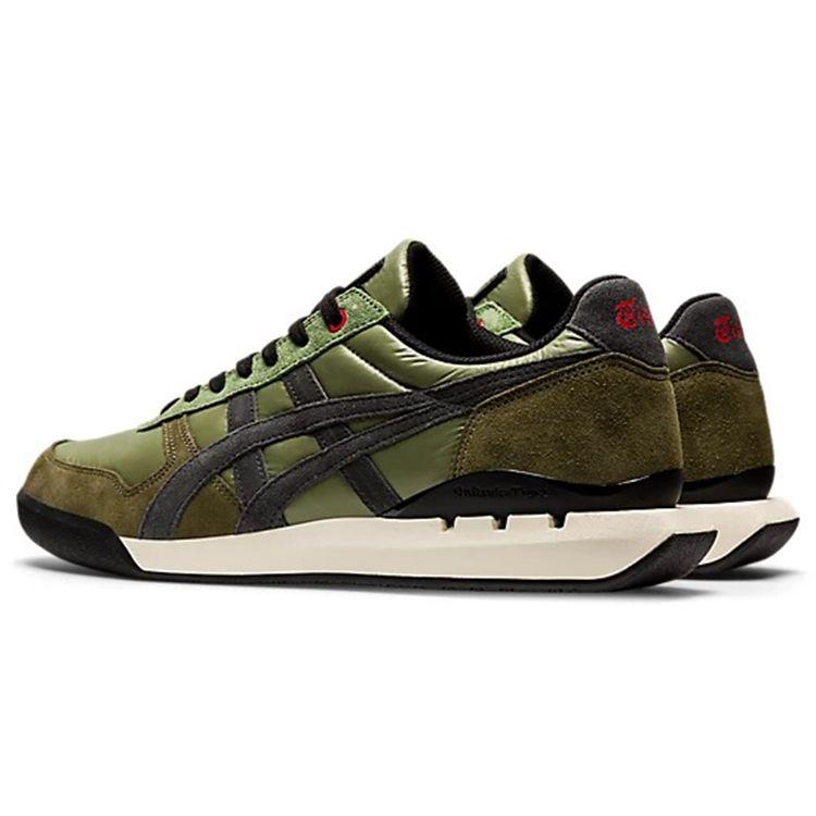 ONITSUKA TIGER Ultimate 81 Leather Round Toe Lace-Up Durable Low-Top Lifestyle Sneakers Unisex Sneakers Olive-Green 1183B640-300
