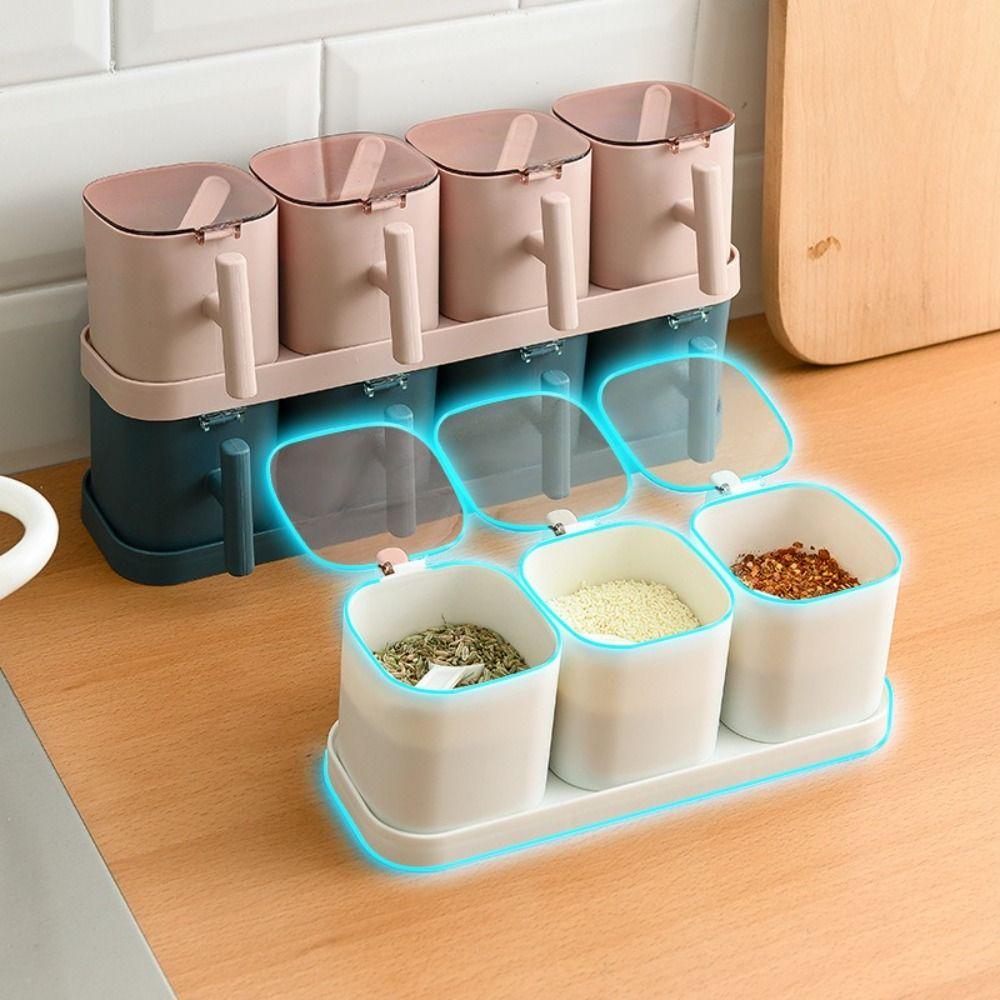 Airtight Seasoning Organizer Anti Slip Condiment Bottle Spice Tools Spices Box  Household