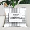 Nordic Minimalist Black and White Checkered Printed Pattern Cushion Cover for Home Living Room Sofa Decorative Pillowcase