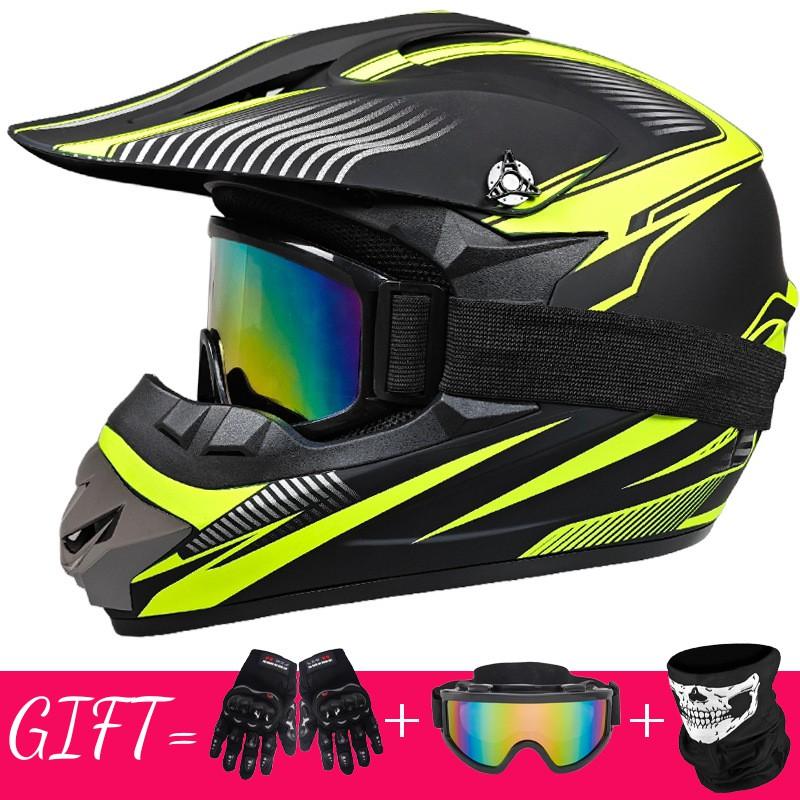 Full Face Mountain Bike Helmet With Goggles Gloves Mask Downhill MTB Trail Riding