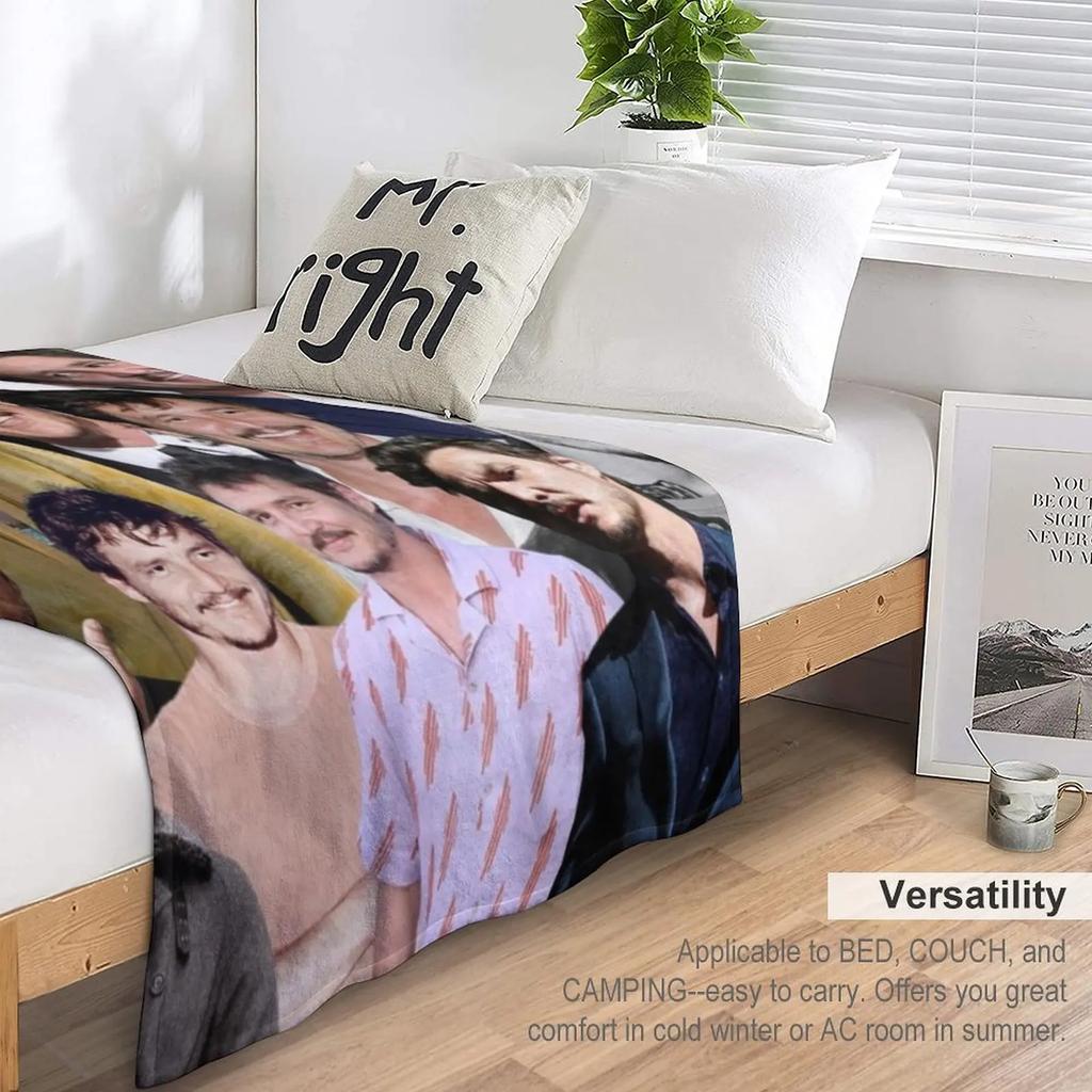 Pedro Pascal Photo Collage Throw Blanket Blanket For Baby Softest Blanket Furry Blankets Soft Big Blanket