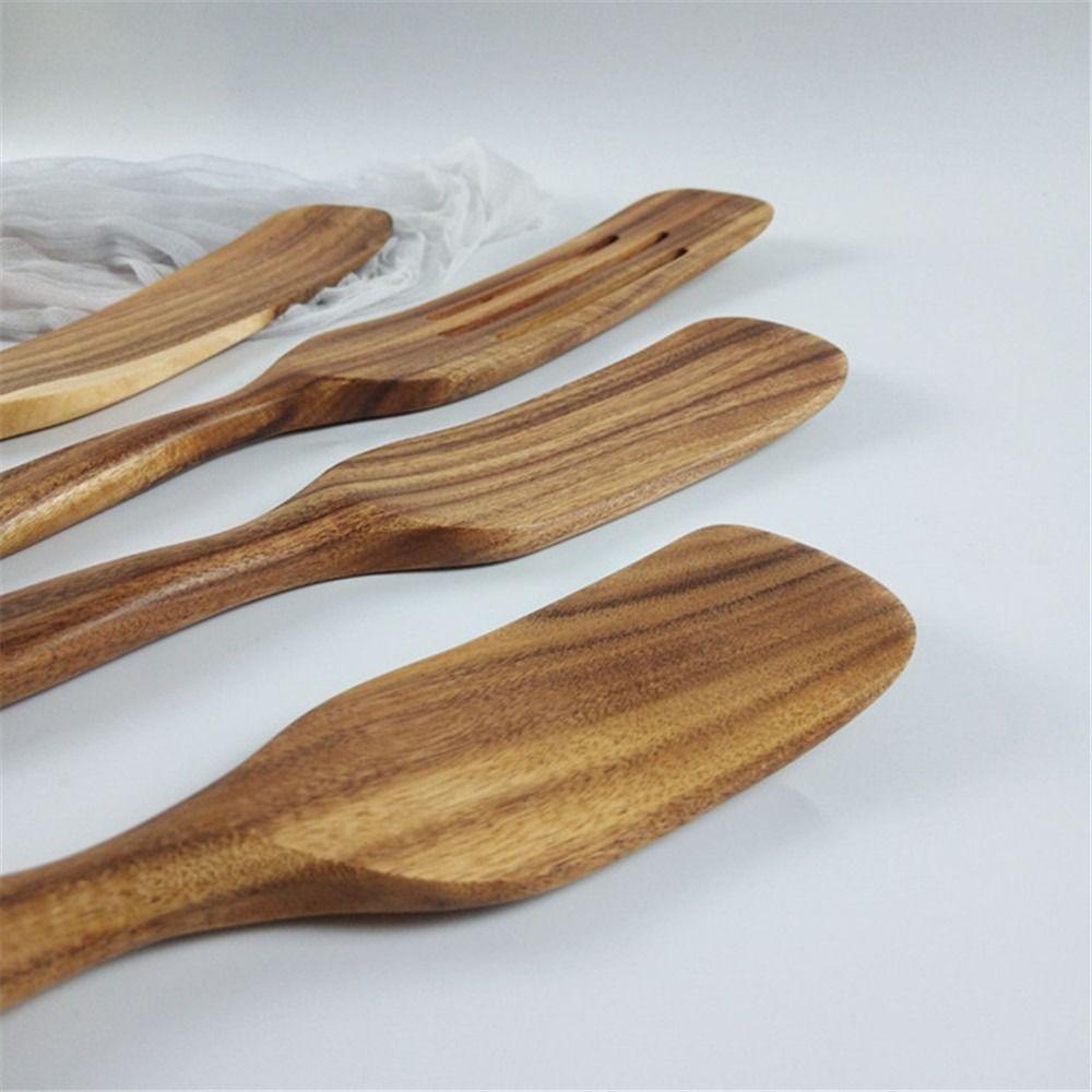 Heat Resistant Colander Spoon Teak Wood Teak Tableware For Nonstick Cookware