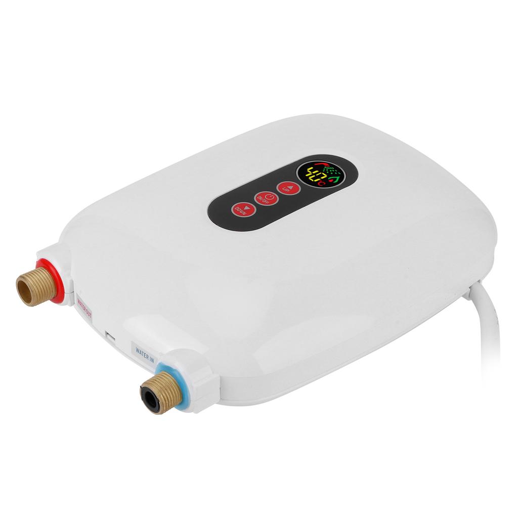 Tankless Water Heater Touch Screen LCD Electric Instant Hot Water Heater Bathroom 220‑240VWhite