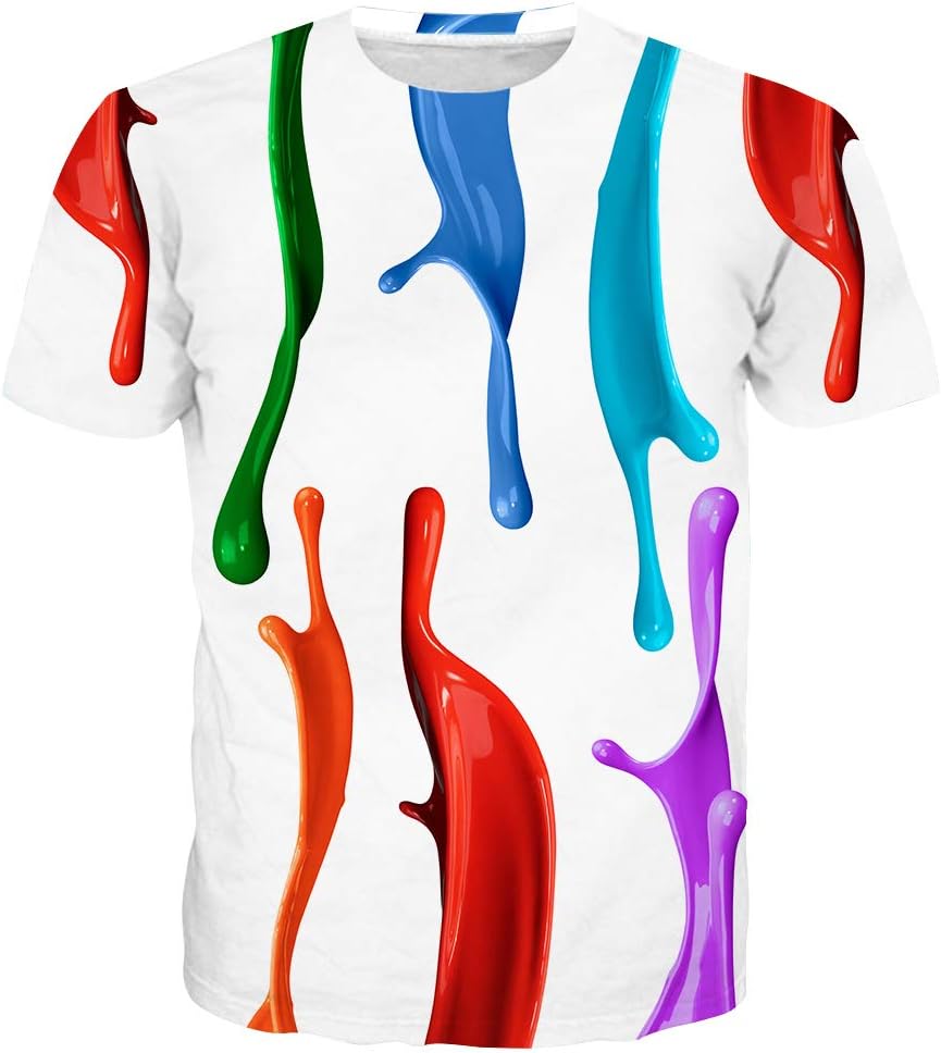 T-shirt Estiva da Uomo in Poliestere 3D Asciugatura Rapida Traspirante Manica Corta T-shirt Casual Colore Tie Dye T-shirt Estiva