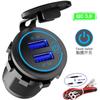 12/24V Fast Charger QC 3.0 Socket Dual USB Touch Switch Quick Charger Waterproof Vehicle Charging for Boat Van