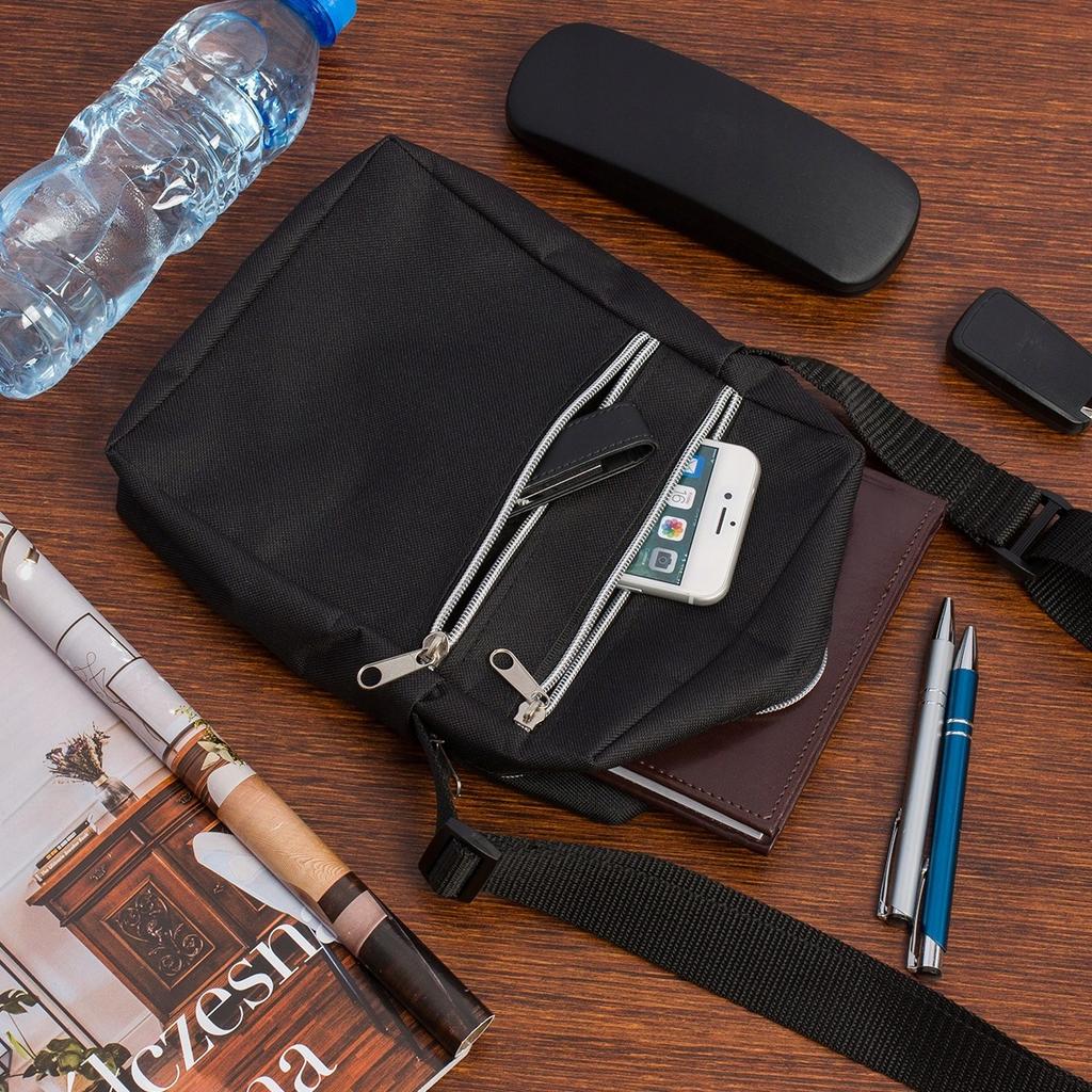 Torba Na Ramię Męska Saszetka Listonoszka Raportówka Czarna Lekka Pojemna P86