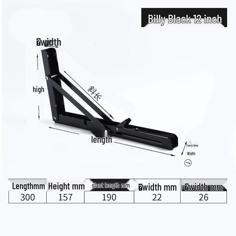 304 Stainless Steel Folding Triangle Bracket for Load-Bearing Storage Support