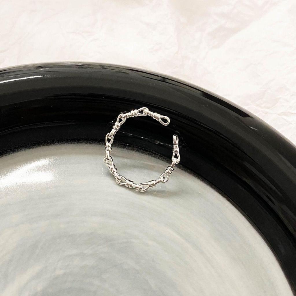 S925 Silver Pearl Ring: Women's Niche Design, Stackable Open Band, High-End Fashion, Index Finger Accessory