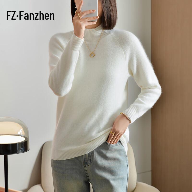 

Women s High-Neck 100% Wool Thick Sweater L