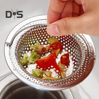 Stainless Steel Kitchen Sink Strainer Large Food Debris Holder Fine Mesh Clog-Free Drain Basket Easy-Lift Handle Durable Sewer Filter